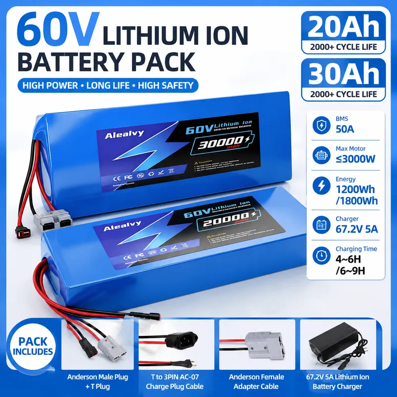 60V 30Ah 21700 Battery Pack - حزمة بطارية ليثيوم 21700 بقوة 60