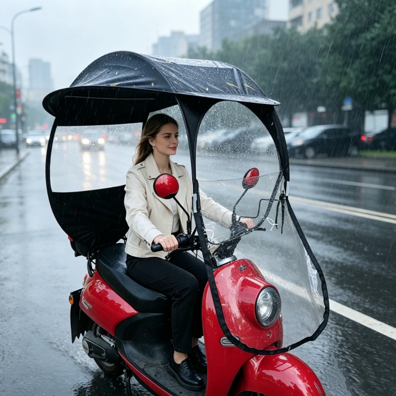 مظلة واقية من الشمس للدراجات ا - مراجعة Electric Scooter Rain Cover وسعره