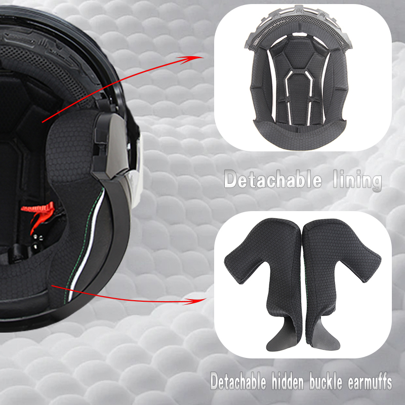 715 دراجة نارية مفتوحة الوجه خ - مراجعة Scooter Helmet Set وسعره